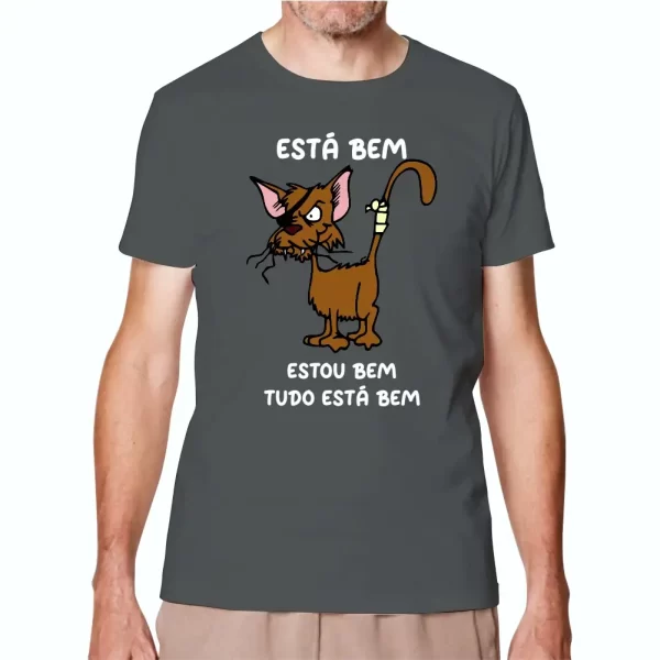 Camiseta com Estampa Está Bem Estou Bem, Modelo Tradicional - Image 2