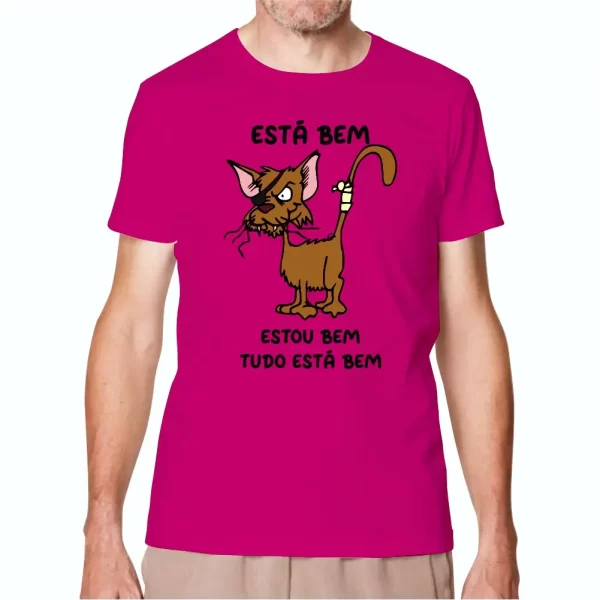 Camiseta com Estampa Está Bem Estou Bem, Modelo Tradicional - Image 3