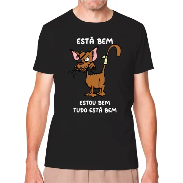 Camiseta com Estampa Está Bem Estou Bem, Modelo Tradicional - Image 4