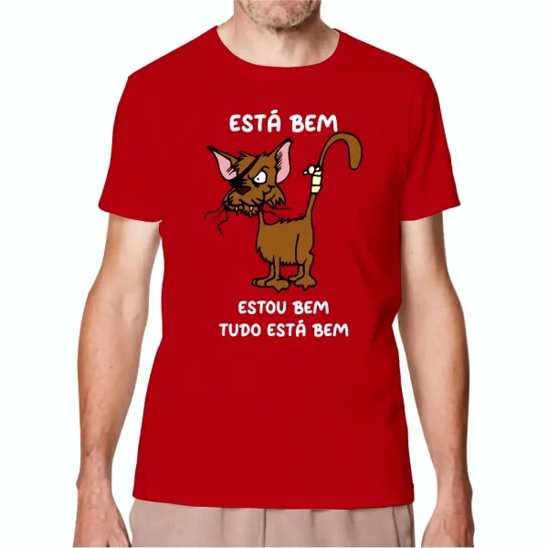 Camiseta com Estampa Está Bem Estou Bem, Modelo Tradicional - Image 5