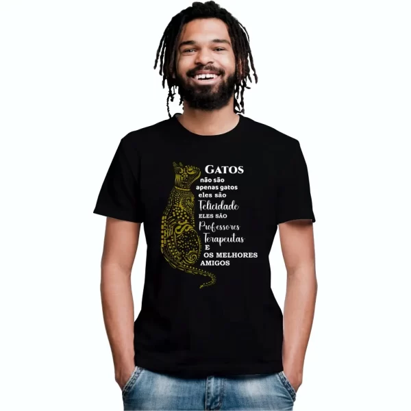 Camiseta com Estampa, Gatos não são Apenas Gatos, Modelo Tradicional - Image 4