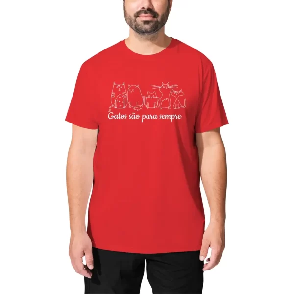 Camiseta com Estampa Gatos são Para Sempre, Modelo Tradicional - Image 5