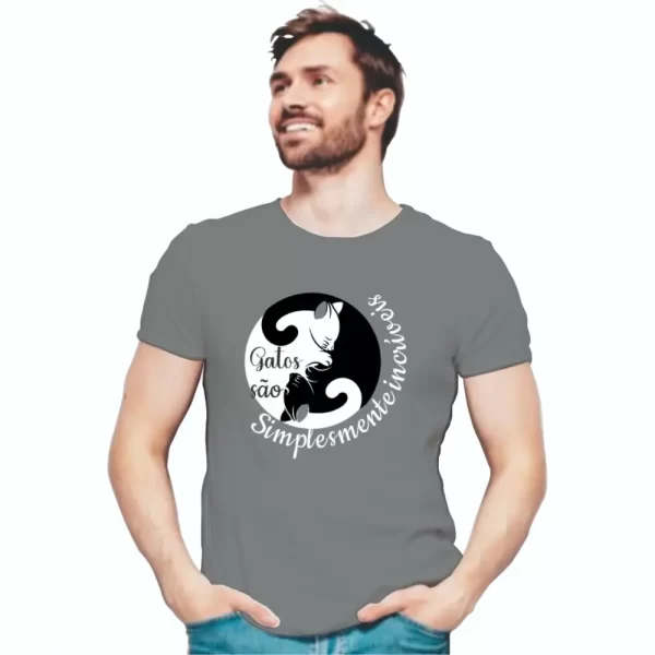 Camiseta com Estampa Gatos são Simplesmente Incríveis, Modelo Tradicional - Image 2