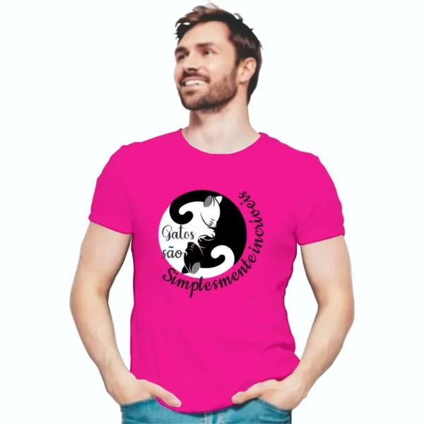 Camiseta com Estampa Gatos são Simplesmente Incríveis, Modelo Tradicional - Image 3