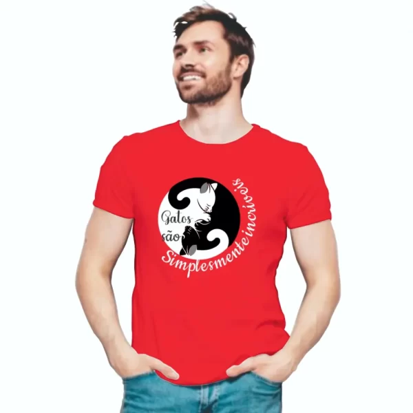 Camiseta com Estampa Gatos são Simplesmente Incríveis, Modelo Tradicional - Image 5