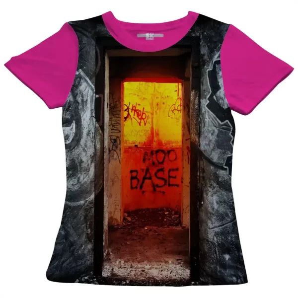 Camiseta com Estampa Grafite Bünker, Modelo Feminino Baby Look - Image 3