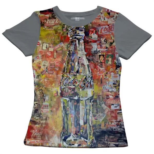 Camiseta com Estampa Grafite Coca Cola 3D, Modelo Feminino Baby Look - Image 2