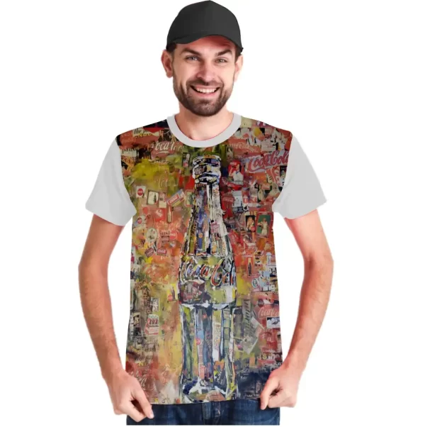 Camiseta com Estampa Grafite Coca Cola 3D, Modelo Tradicional