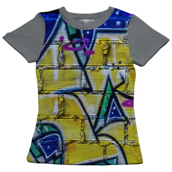 Camiseta com Estampa Grafite Contraste, Modelo Feminino Baby Look - Image 2