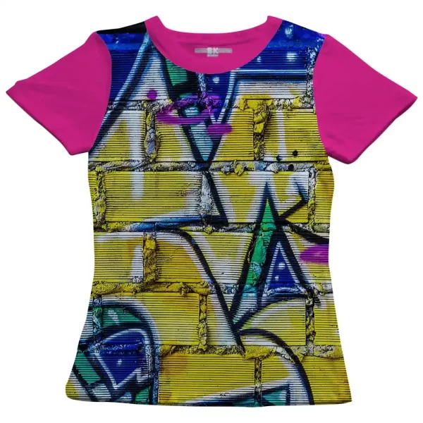 Camiseta com Estampa Grafite Contraste, Modelo Feminino Baby Look - Image 3