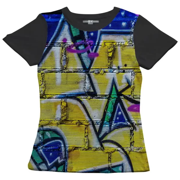 Camiseta com Estampa Grafite Contraste, Modelo Feminino Baby Look - Image 4