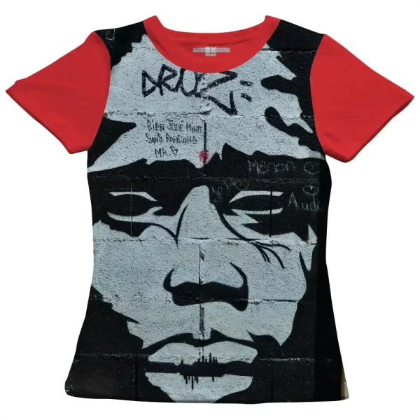 Camiseta com Estampa Grafite Droz, Modelo Feminino Baby Look - Image 5