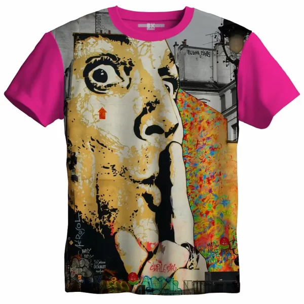 Camiseta com Estampa Grafite faça Silêncio, Modelo Tradicional - Image 3