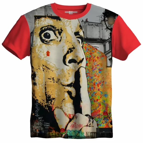 Camiseta com Estampa Grafite faça Silêncio, Modelo Tradicional - Image 5