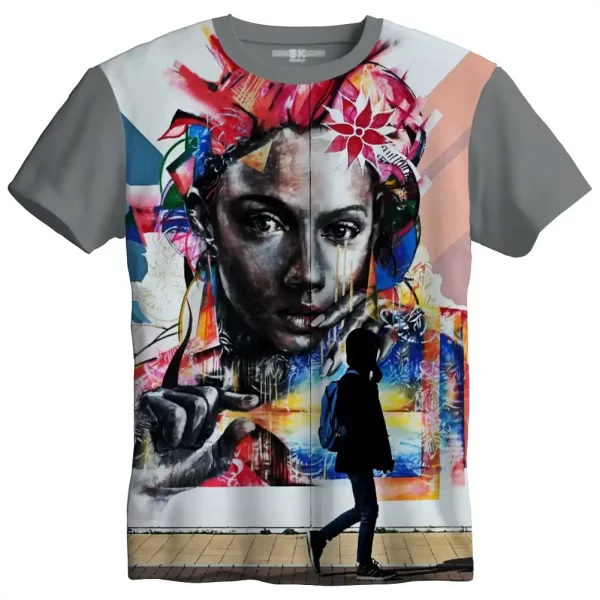 Camiseta com Estampa Grafite Gesto, Modelo Tradicional - Image 2