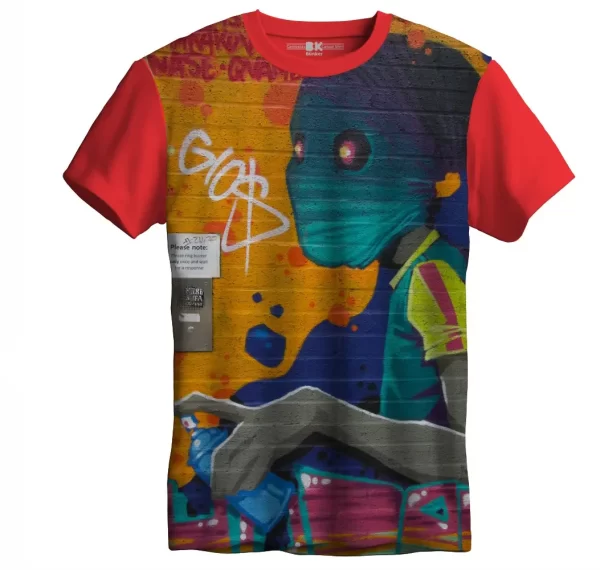 Camiseta com Estampa Grafite Gios, Modelo Tradicional - Image 4