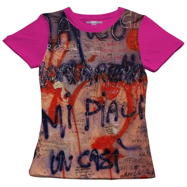 Camiseta com Estampa Grafite Latina, Modelo Feminino Baby Look - Image 3