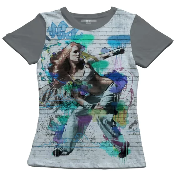 Camiseta com Estampa Grafite Movimento, Modelo Feminino Baby Look - Image 2