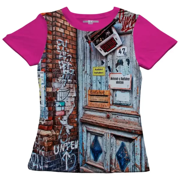 Camiseta com Estampa Grafite Oficina, Modelo Feminino Baby Look - Image 3