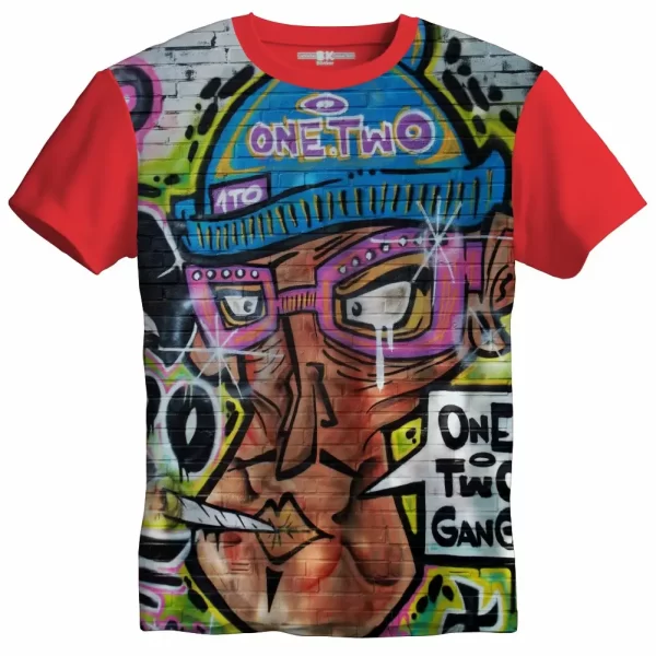 Camiseta com Estampa Grafite One Two, Modelo Tradicional - Image 5