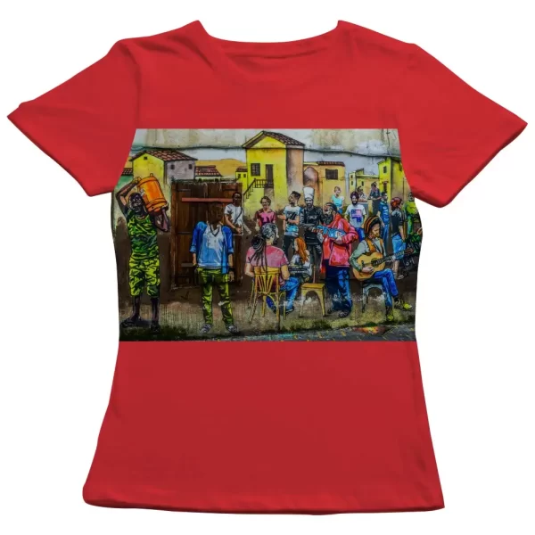 Camiseta com Estampa Grafite Resenha Mural, Modelo Feminino Baby Look - Image 5