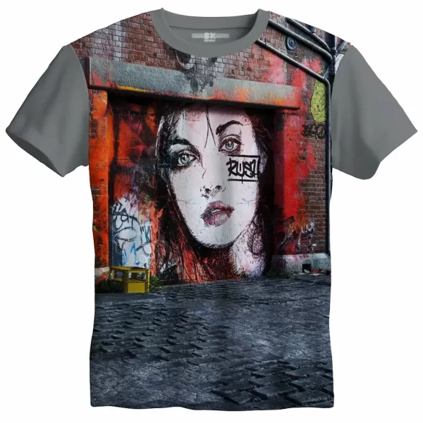 Camiseta com Estampa Grafite Rush, Modelo Tradicional - Image 2