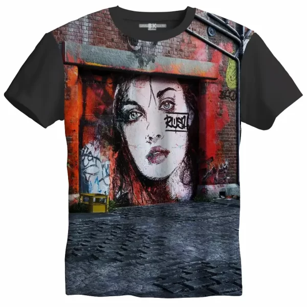 Camiseta com Estampa Grafite Rush, Modelo Tradicional - Image 4