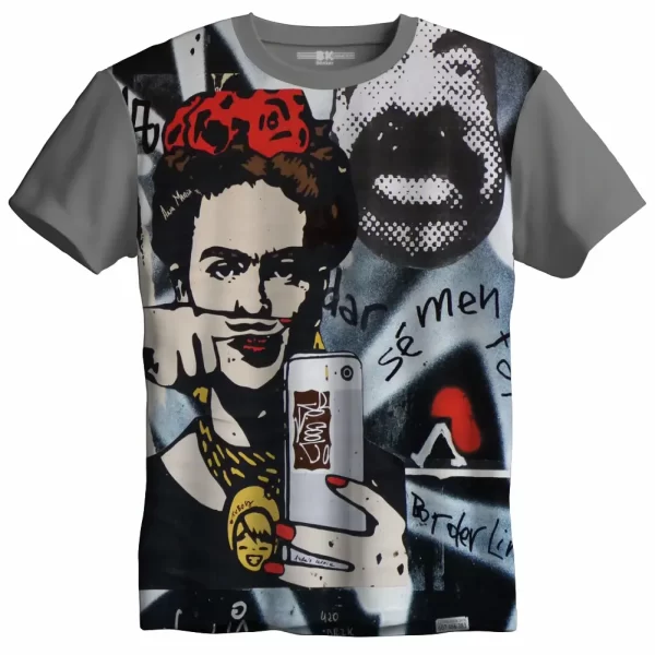 Camiseta com Estampa Grafite Selfie, Modelo Tradicional - Image 2