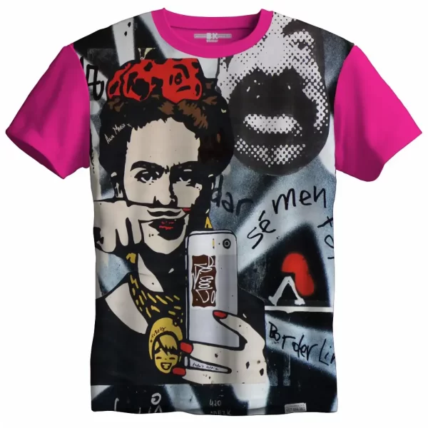 Camiseta com Estampa Grafite Selfie, Modelo Tradicional - Image 3