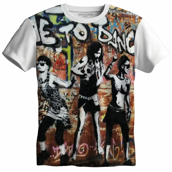 Camiseta com Estampa Grafite Trio Dance, Modelo Tradicional - Image 6