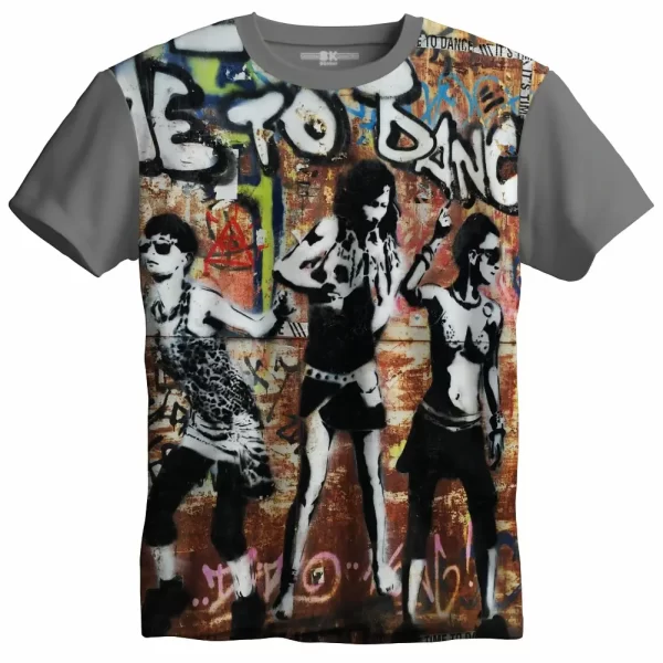 Camiseta com Estampa Grafite Trio Dance, Modelo Tradicional - Image 2