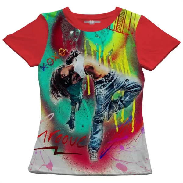 Camiseta com Estampa Grafite Xoxo, Modelo Feminino Baby Look - Image 5