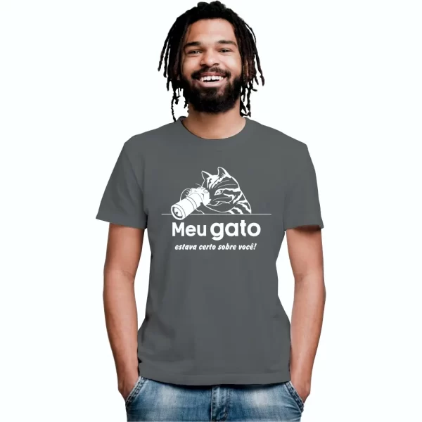 Camiseta com Estampa, Meu Gato Estava Certo Sobre Você, Modelo Tradicional - Image 2