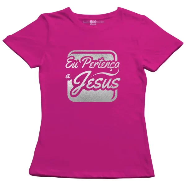 Camiseta Modelo Baby Look, Estampa; eu Pertenço a Jesus - Image 3