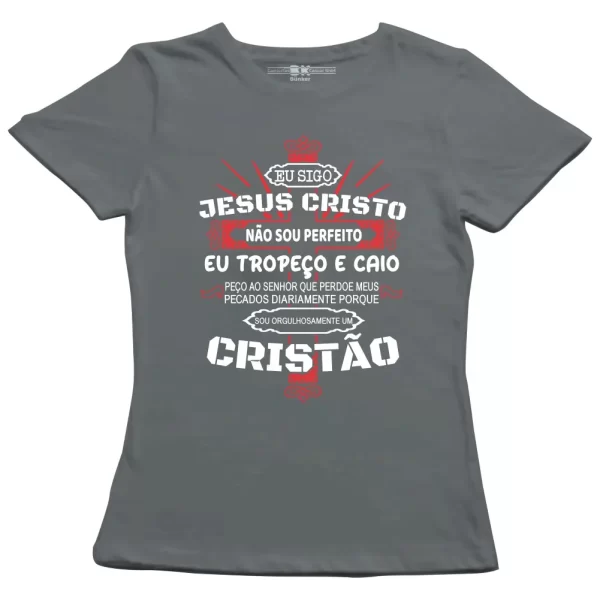 Camiseta Modelo Baby Look, Estampa; eu Sigo Jesus - Image 2