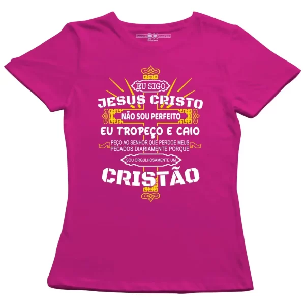 Camiseta Modelo Baby Look, Estampa; eu Sigo Jesus - Image 3