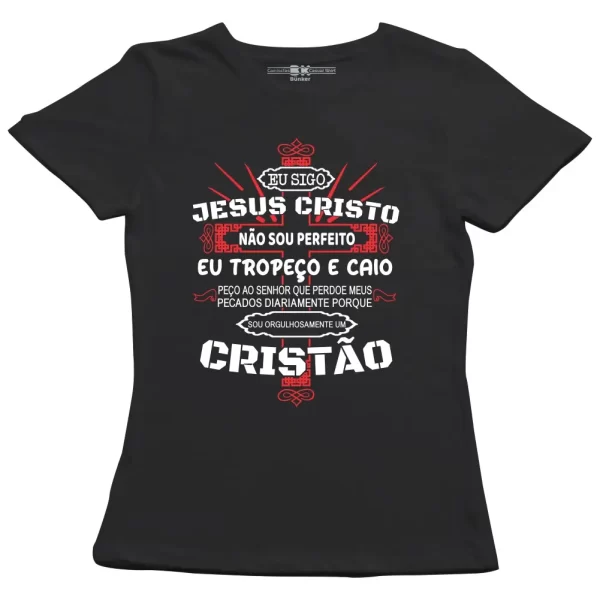 Camiseta Modelo Baby Look, Estampa; eu Sigo Jesus - Image 4