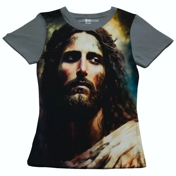 Camiseta Modelo Baby Look, Estampa; Face de Jesus - Image 2