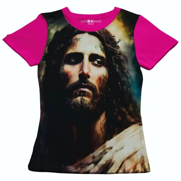 Camiseta Modelo Baby Look, Estampa; Face de Jesus - Image 3