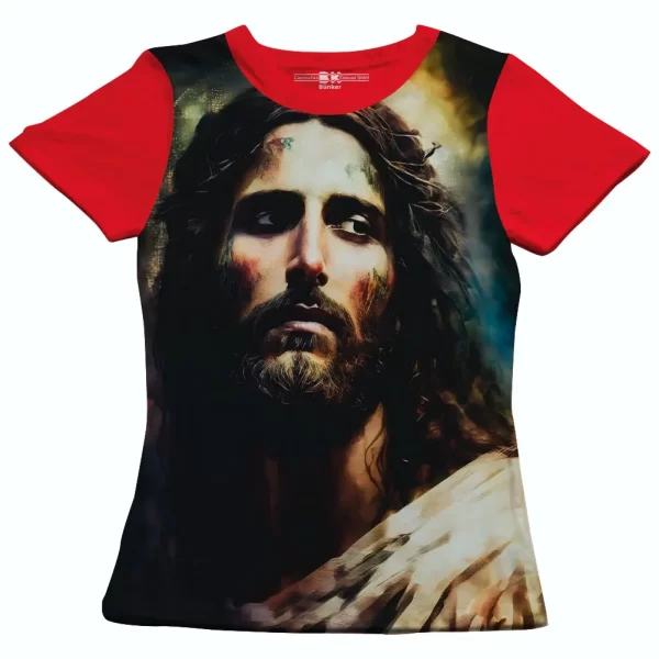 Camiseta Modelo Baby Look, Estampa; Face de Jesus - Image 5