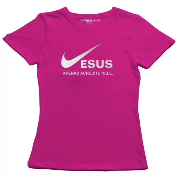 Camiseta Modelo Baby Look, Estampa; Jesus. Apenas Acredite Nele - Image 3