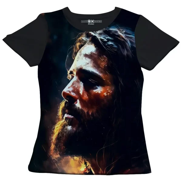 Camiseta Modelo Baby Look, Estampa; Jesus é a Luz - Image 4