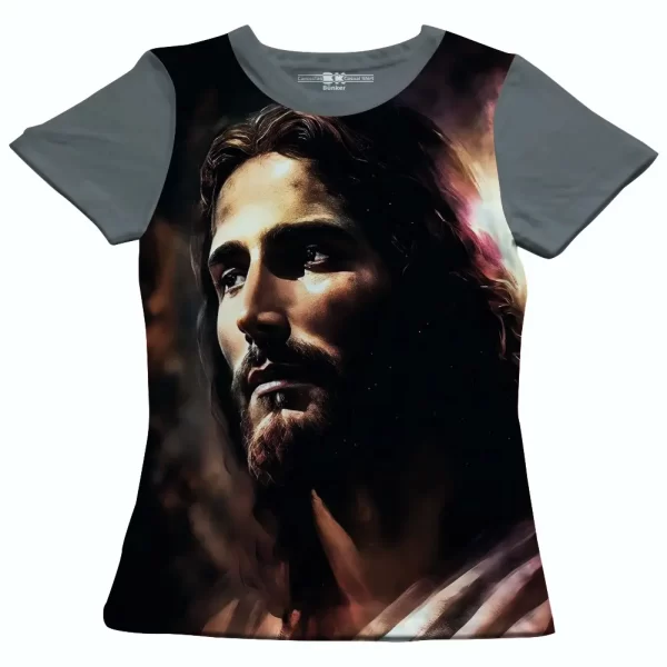 Camiseta Modelo Baby Look, Estampa; Jesus Reflexão - Image 2