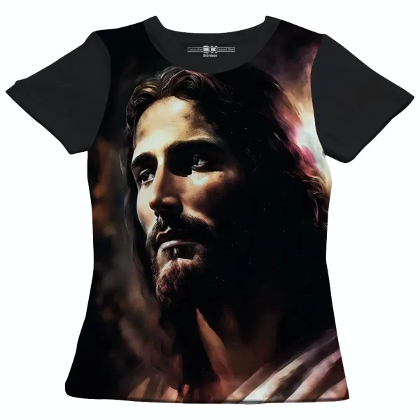 Camiseta Modelo Baby Look, Estampa; Jesus Reflexão - Image 4