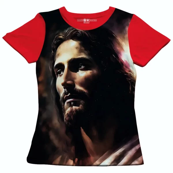 Camiseta Modelo Baby Look, Estampa; Jesus Reflexão - Image 5