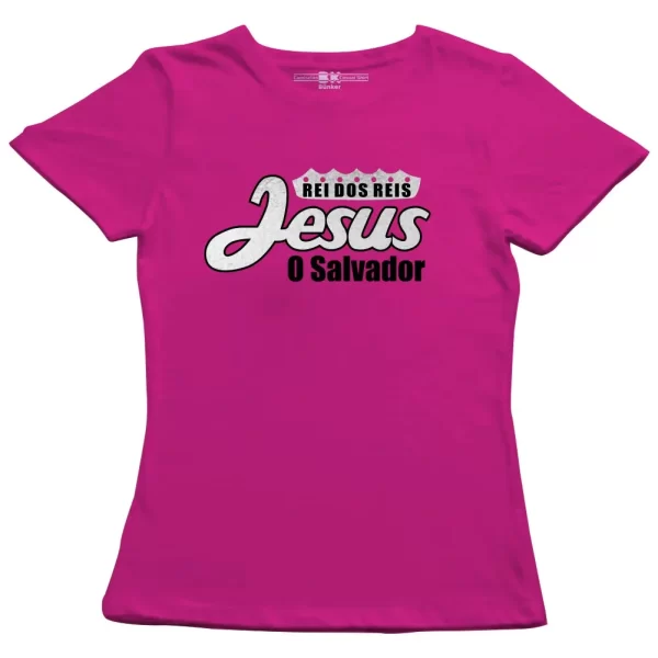 Camiseta Modelo Baby Look, Estampa; Jesus Rei dos Reis - Image 3