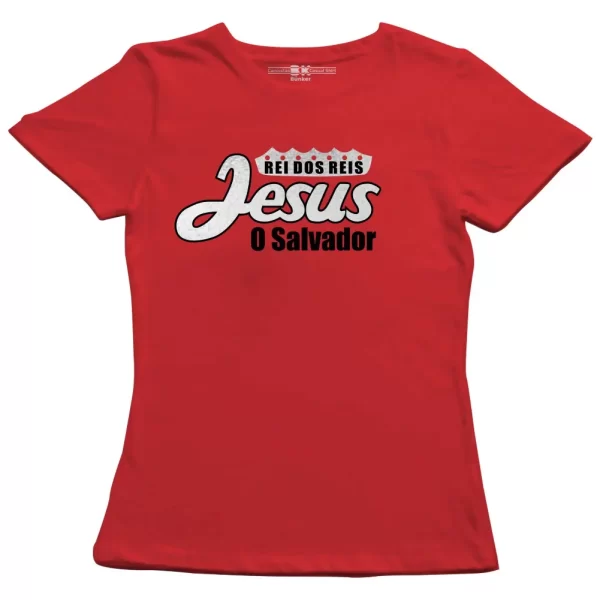 Camiseta Modelo Baby Look, Estampa; Jesus Rei dos Reis - Image 5