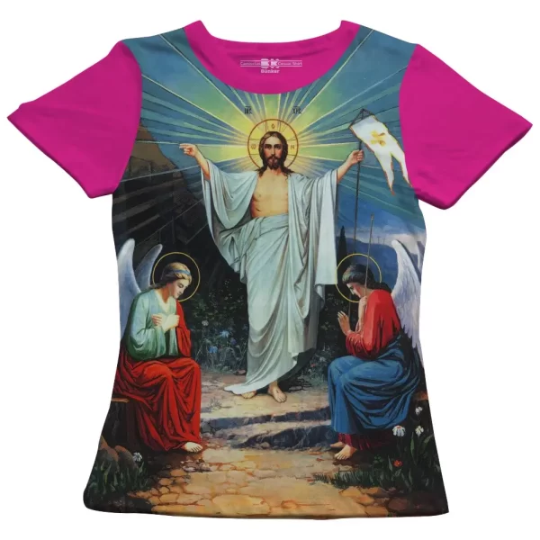 Camiseta Modelo Baby Look, Estampa; Jesus Ressurreição - Image 4