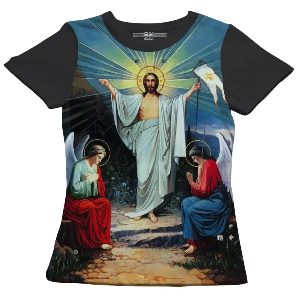 Camiseta Modelo Baby Look, Estampa; Jesus Ressurreição - Image 3