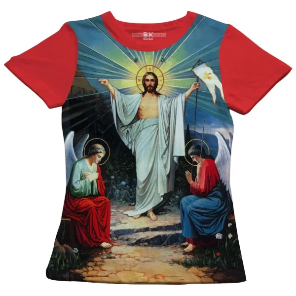 Camiseta Modelo Baby Look, Estampa; Jesus Ressurreição - Image 2